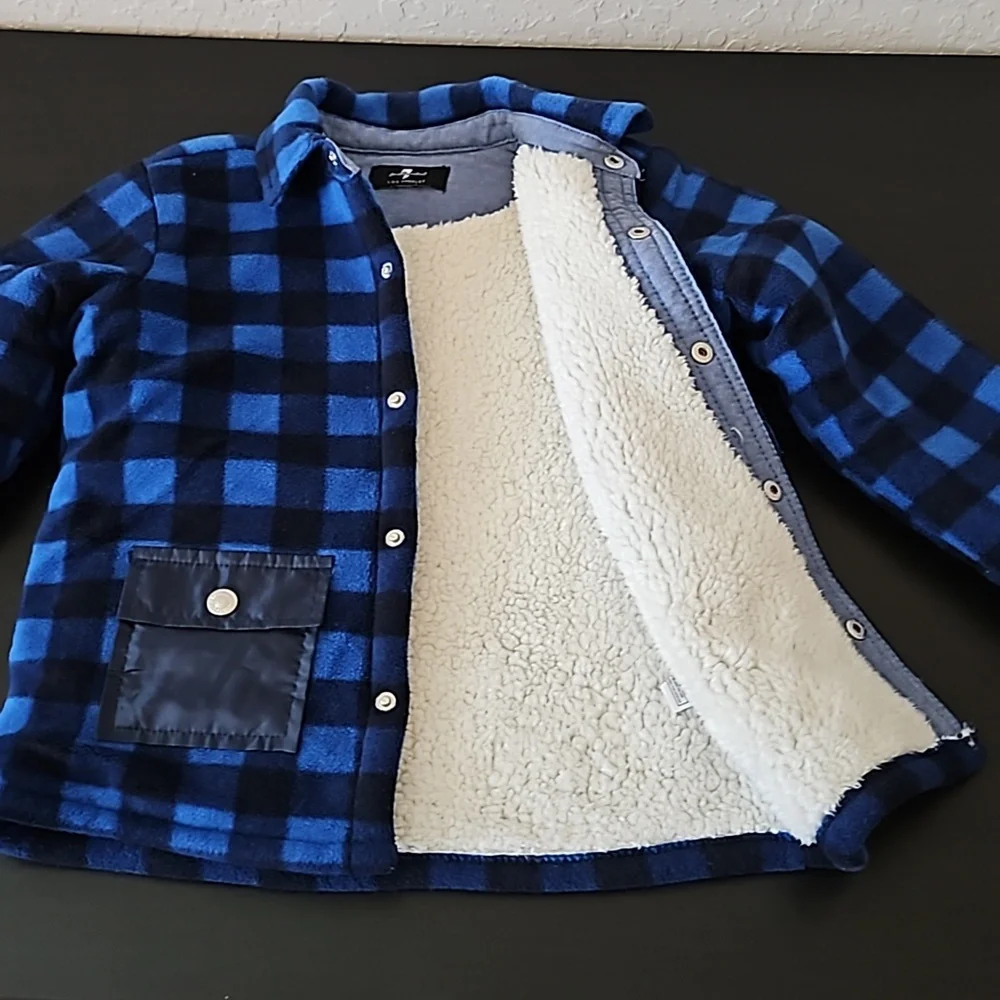 7 for all Mankind Boys heavyweight plaid jacket, size ?medium